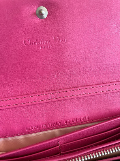 Christian Dior Embossed Wallet- Orange
