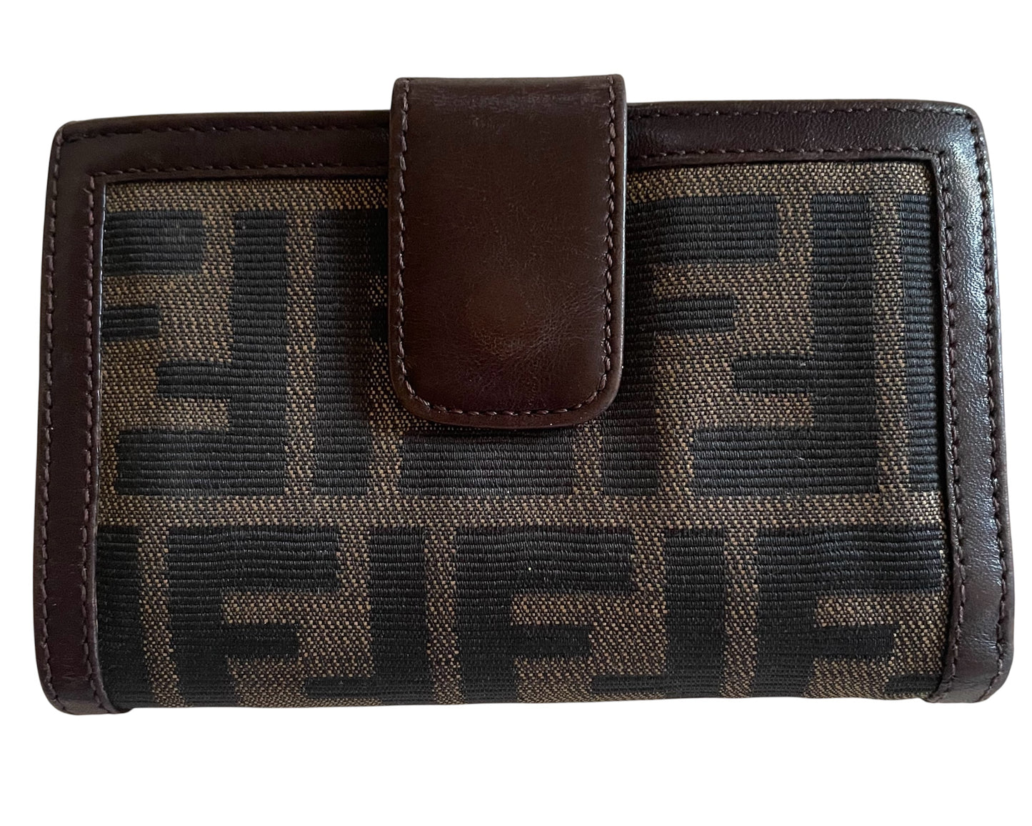 Fendi Zucca Vintage Bi-Fold Wallet w/Coin Compartment