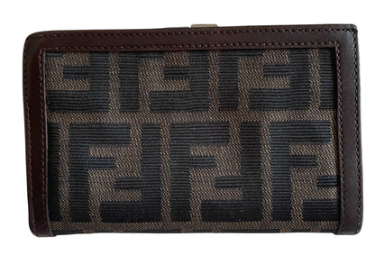 Fendi Zucca Vintage Bi-Fold Wallet w/Coin Compartment
