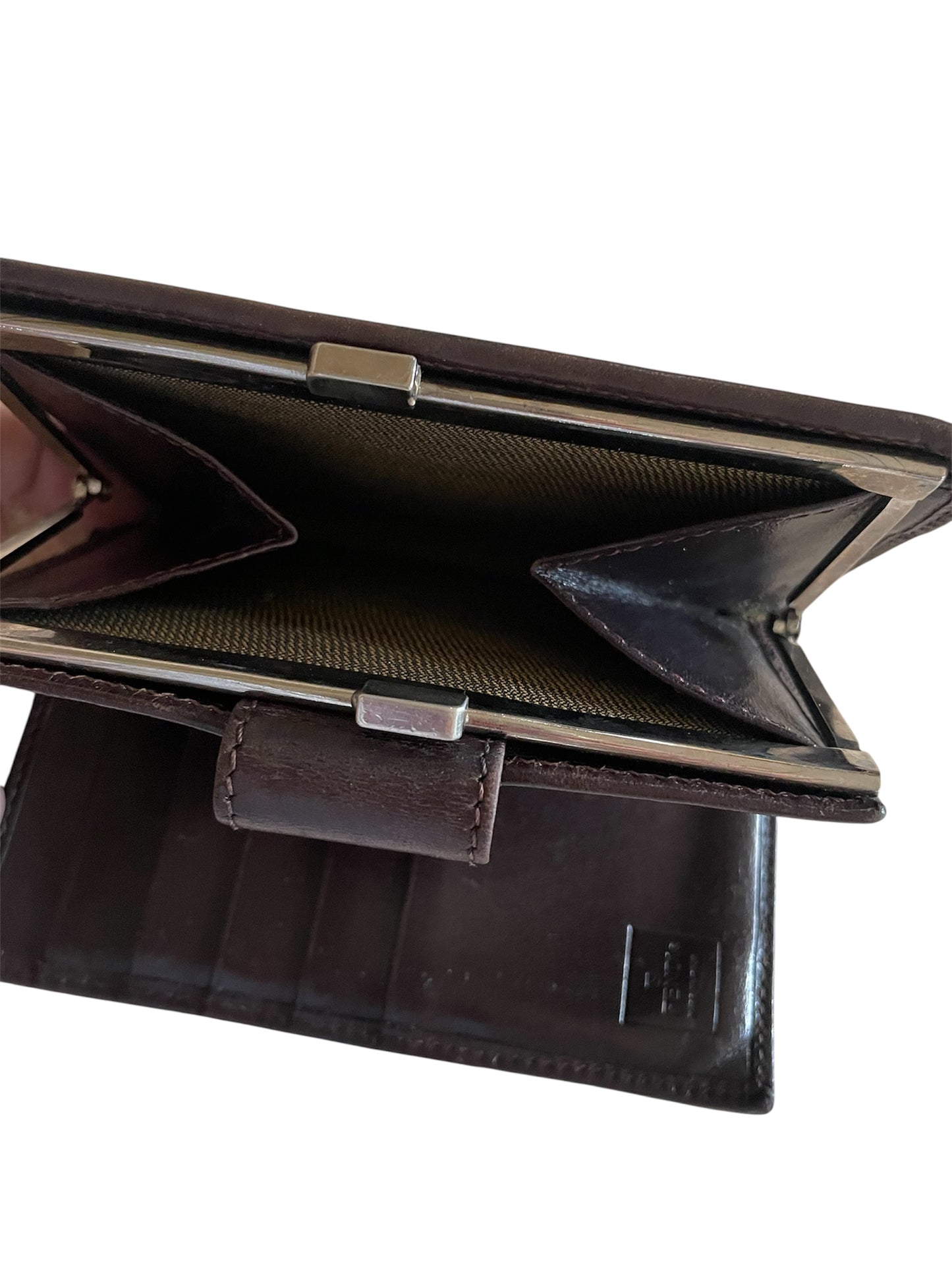 Fendi Zucca Vintage Bi-Fold Wallet w/Coin Compartment