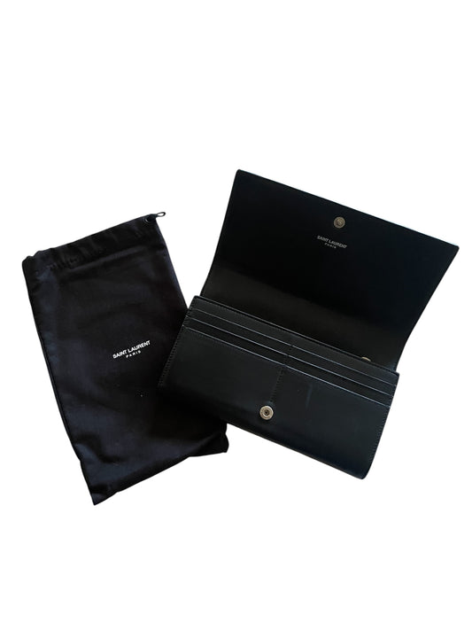 Yves Saint Laurent Uptown Raised Stars Wallet Black- YSL
