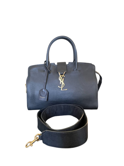 Saint Laurent Sac de Jour Small Grained Leather w/ Gold Hardware- Black