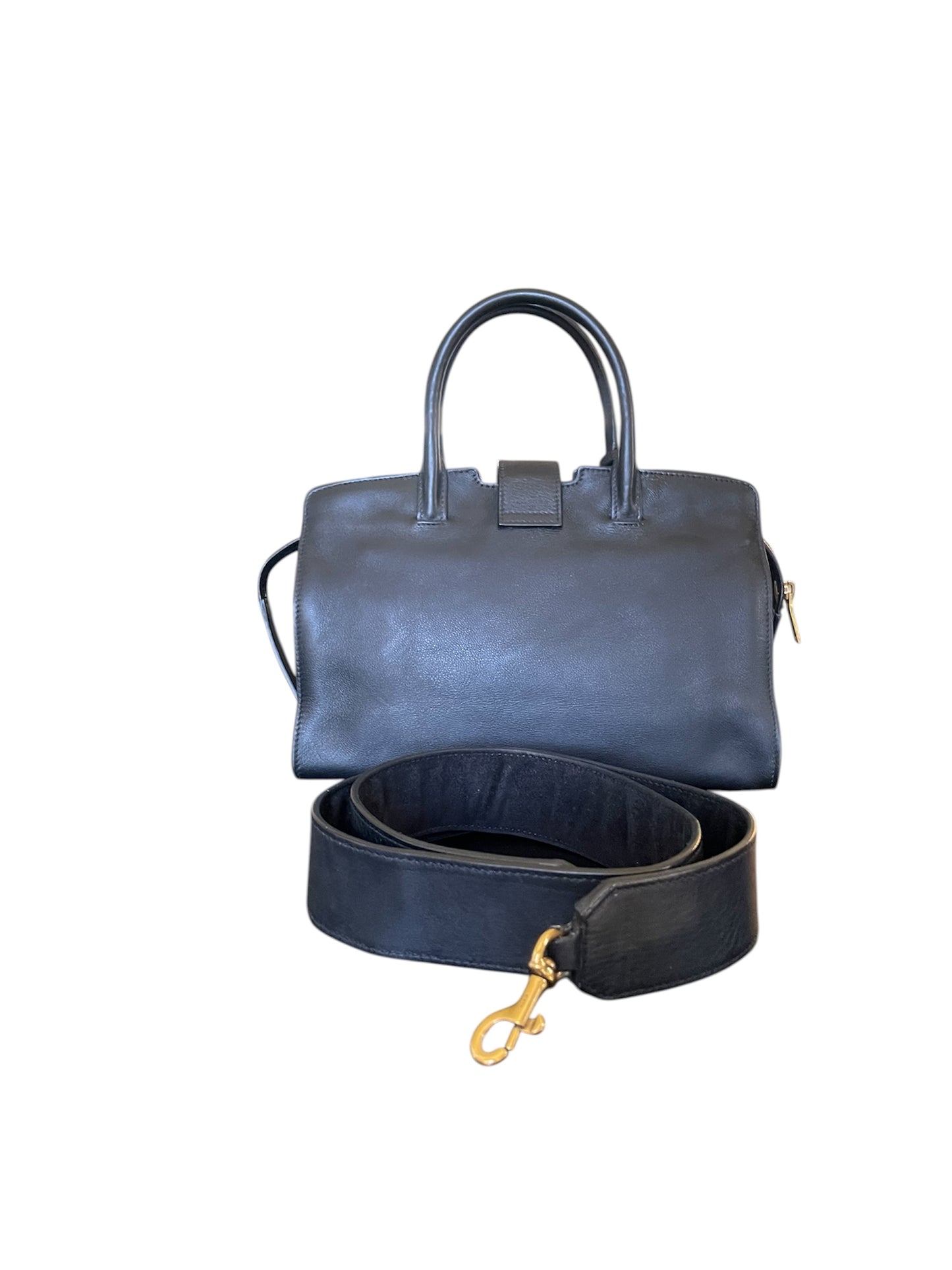 Saint Laurent Sac de Jour Small Grained Leather w/ Gold Hardware- Black