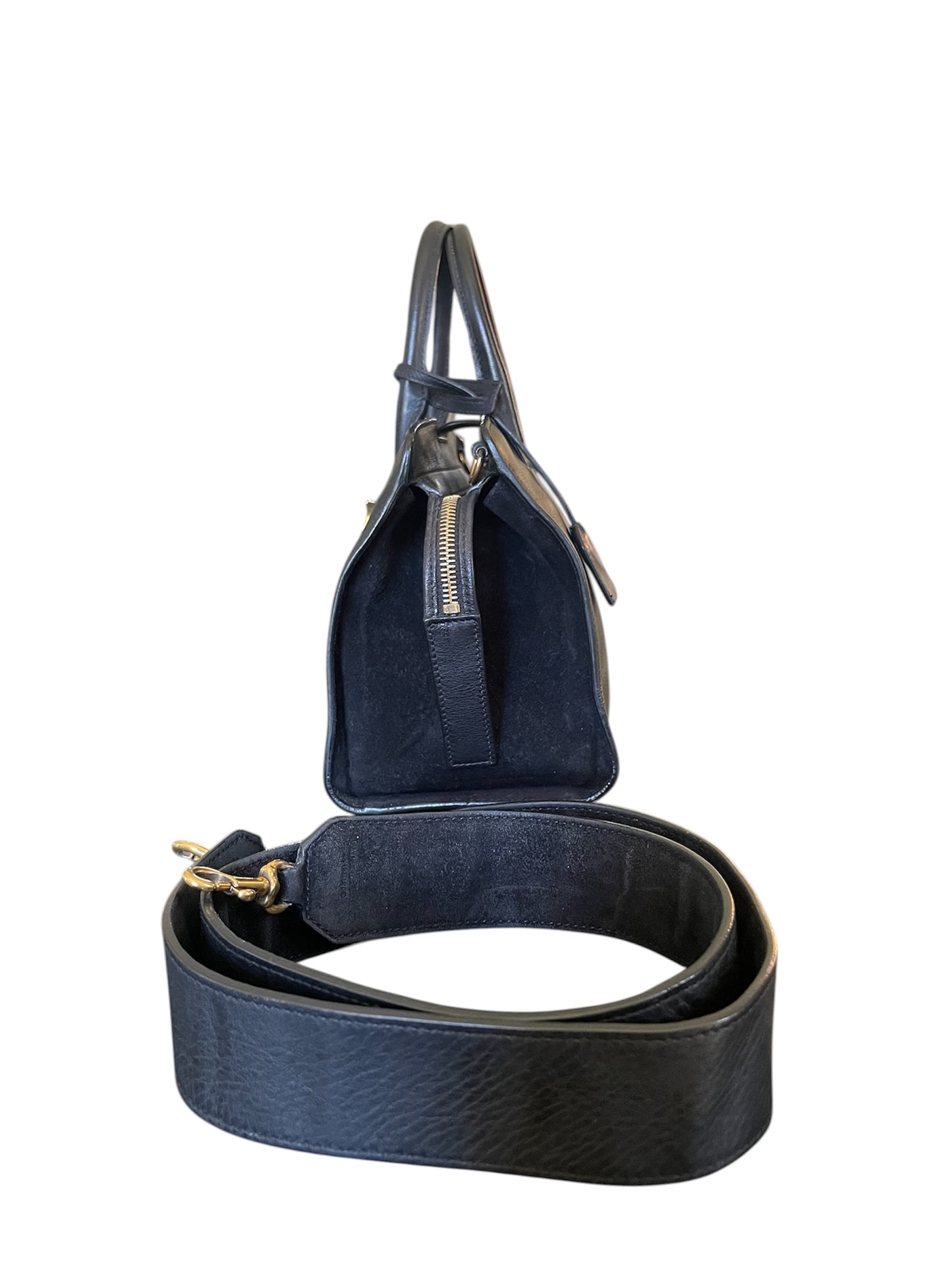 Saint Laurent Sac de Jour Small Grained Leather w/ Gold Hardware- Black