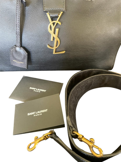 Saint Laurent Sac de Jour Small Grained Leather w/ Gold Hardware- Black