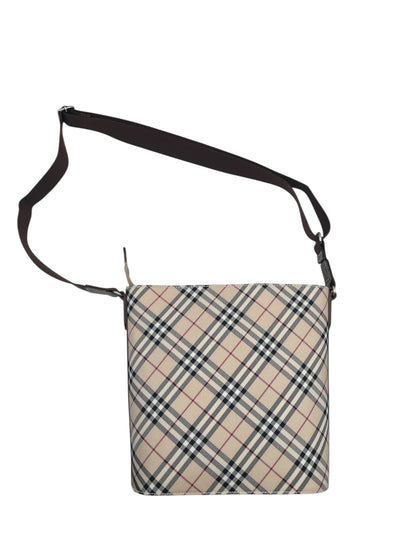 Burberry Nova Check Vintage Shoulder Bag with Leather Trim