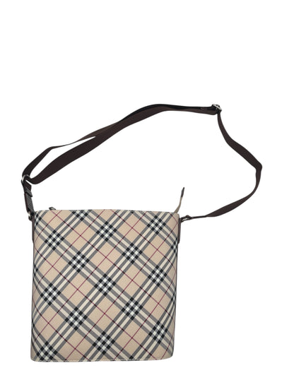 Burberry Nova Check Vintage Shoulder Bag with Leather Trim