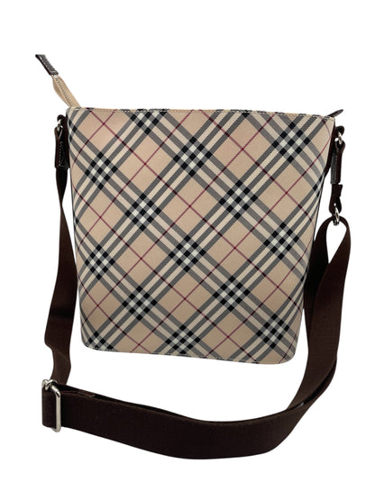 Burberry Nova Check Vintage Shoulder Bag with Leather Trim