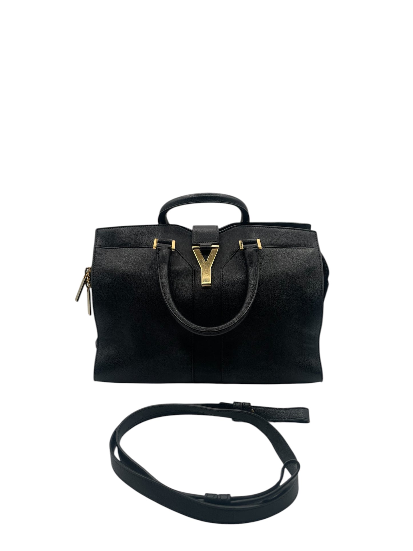 Yves Saint Laurent Sheepskin Medium Cabas HandBag- Black