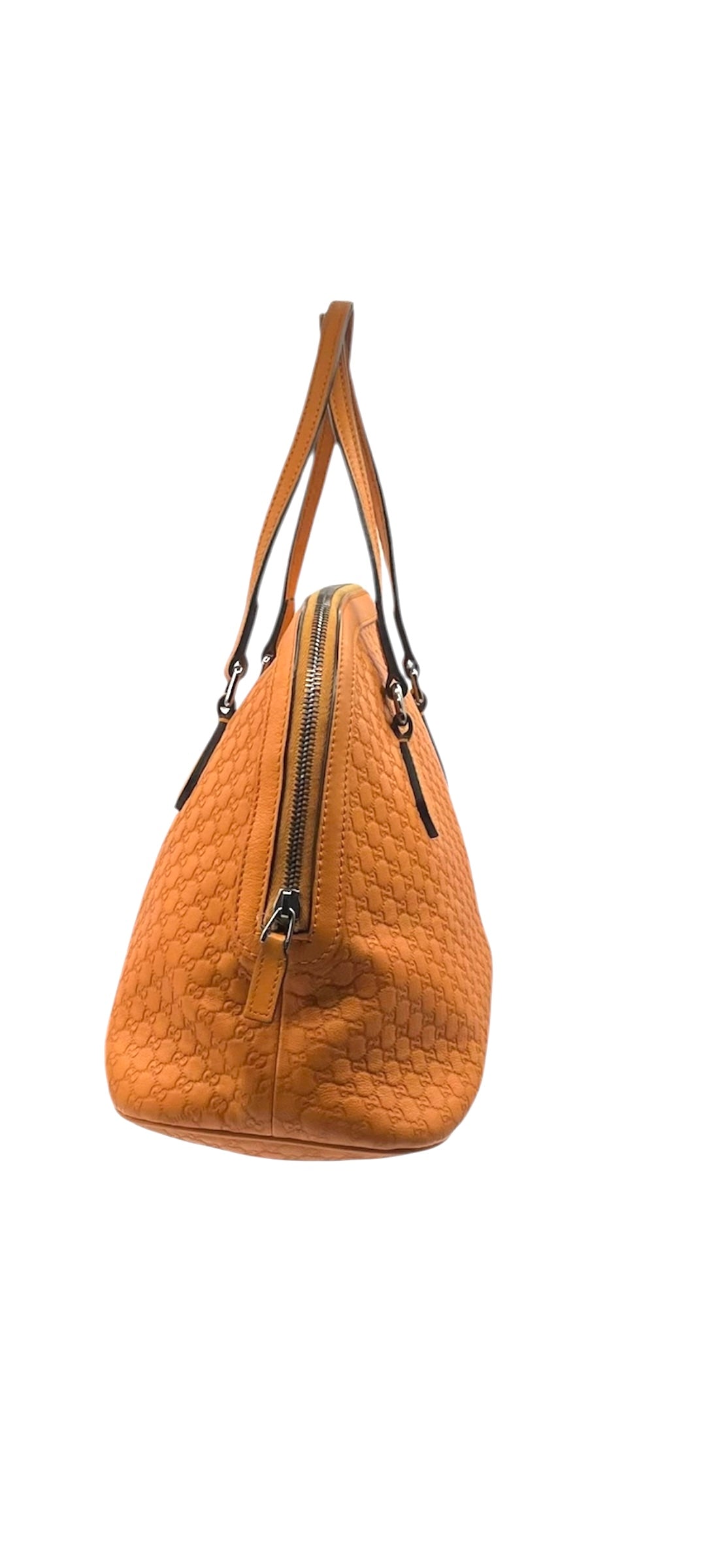 Gucci Guccissima Leather Tote Embossed GG Leather w/Detachable Strap- Orange