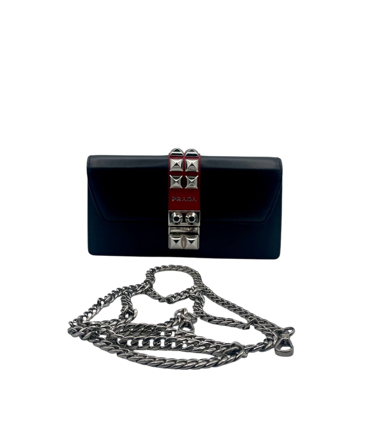 Prada Elektra Wallet On Chain- Black