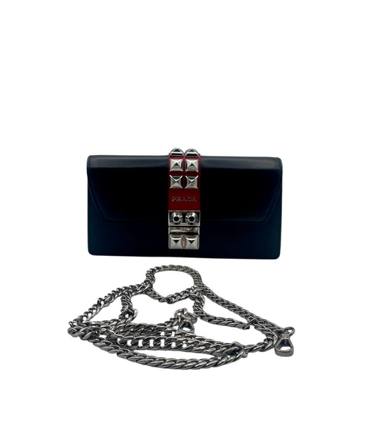 Prada Elektra Wallet On Chain- Black