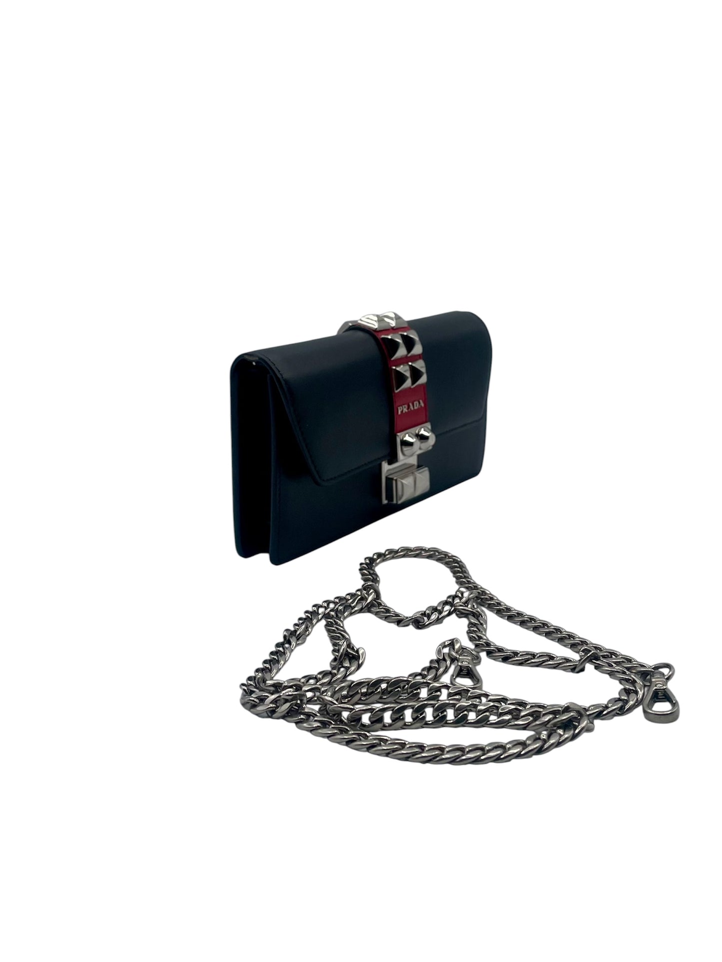 Prada Elektra Wallet On Chain- Black