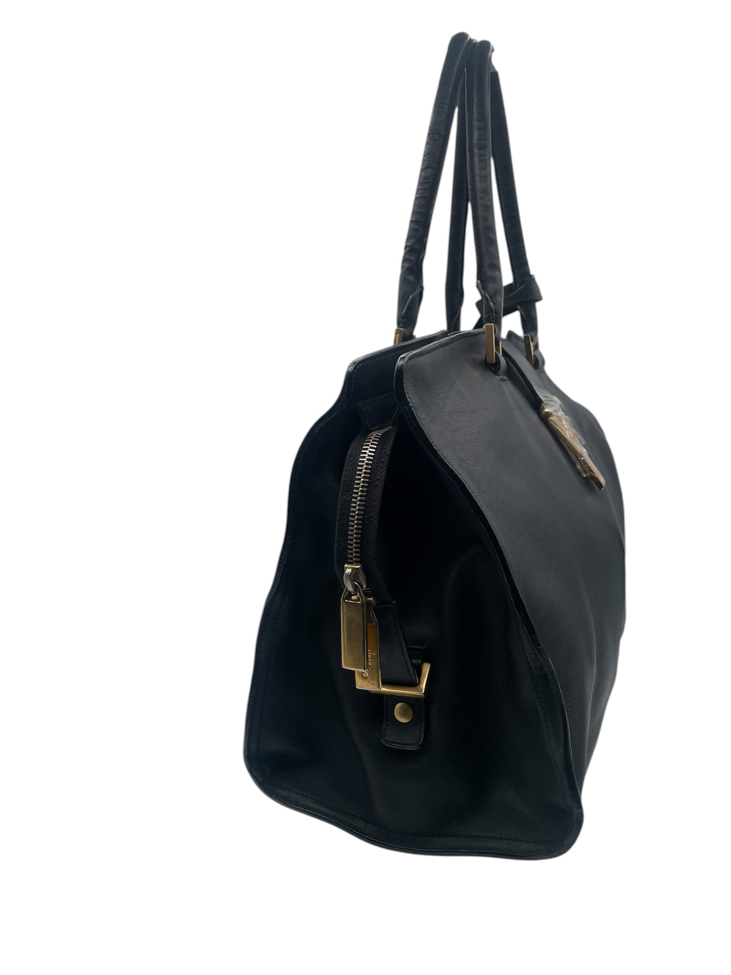 Yves Saint Laurent Sheepskin Medium Cabas HandBag- Black