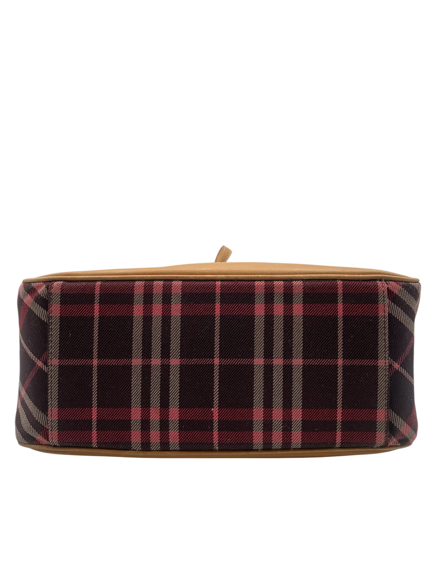 Burberry Tartan Check Shoulder Bag- Tan Leather Trim