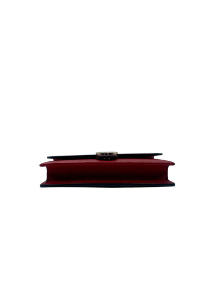 Gucci Soho Leather Chain Crossbody- Red Pebbled Leather w/Gold Hardware