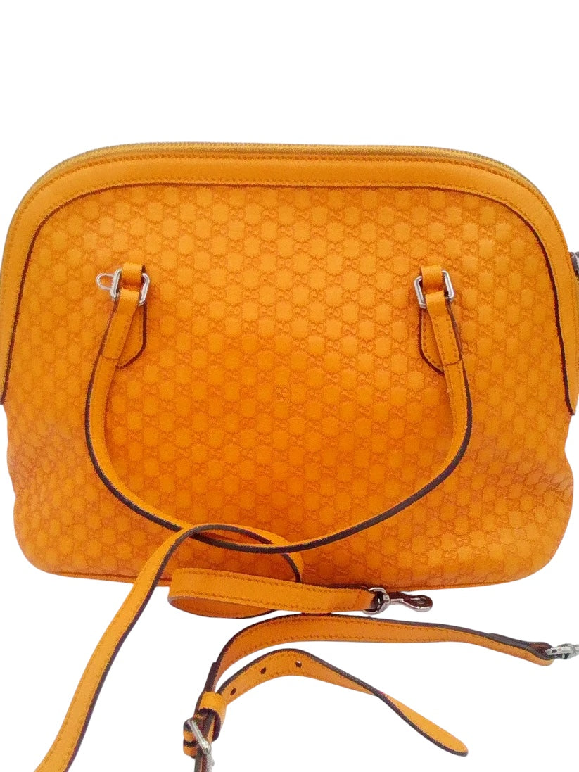 Gucci Guccissima Leather Tote Embossed GG Leather w/Detachable Strap- Orange