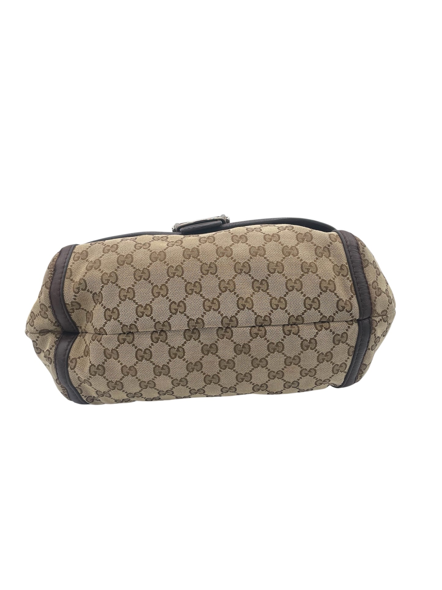 Gucci GG Indy Hobo Tassel Detail Leather Trim- Beige/Brown