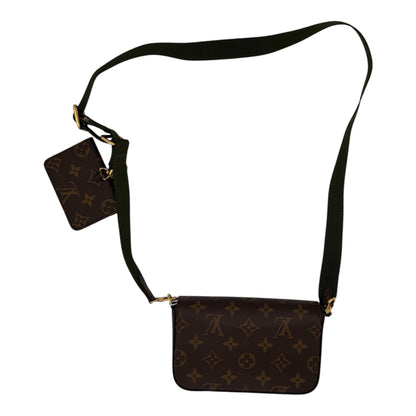 Louis Vuitton Multi Pochette Accessoires Monogram Canvas w/Khaki (Olive Green) Jacquard- Two Piece Set Strap