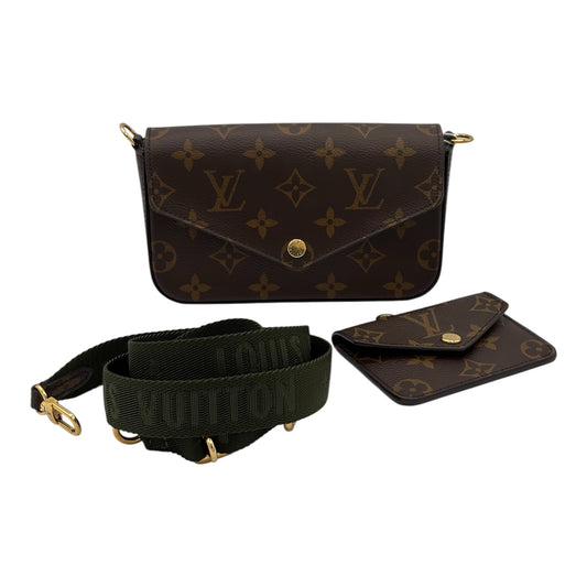 Louis Vuitton Multi Pochette Accessoires Monogram Canvas w/Khaki (Olive Green) Jacquard- Two Piece Set Strap