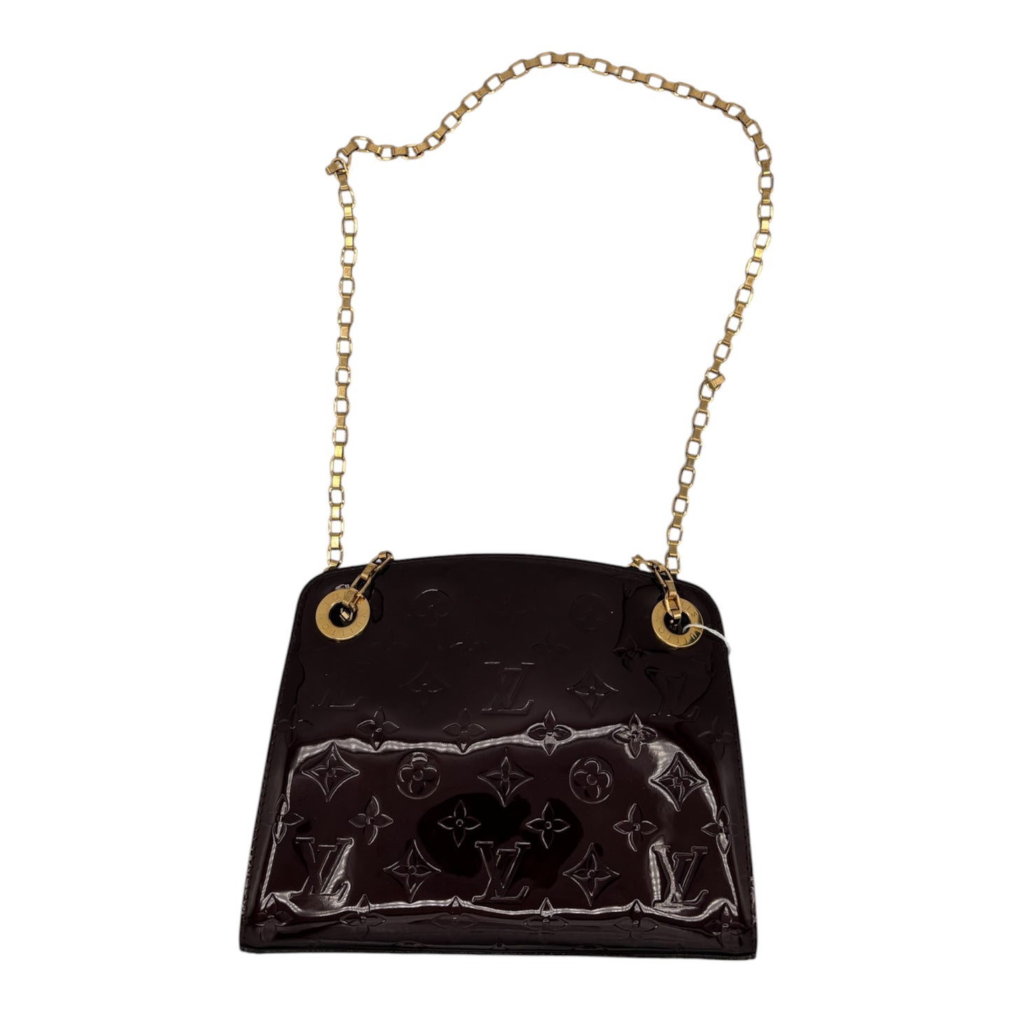 Louis Vuitton Monogram Vernis Patent Shoulder Bag- Black with Gold Chain Strap