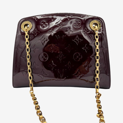Louis Vuitton Monogram Vernis Patent Shoulder Bag- Black with Gold Chain Strap