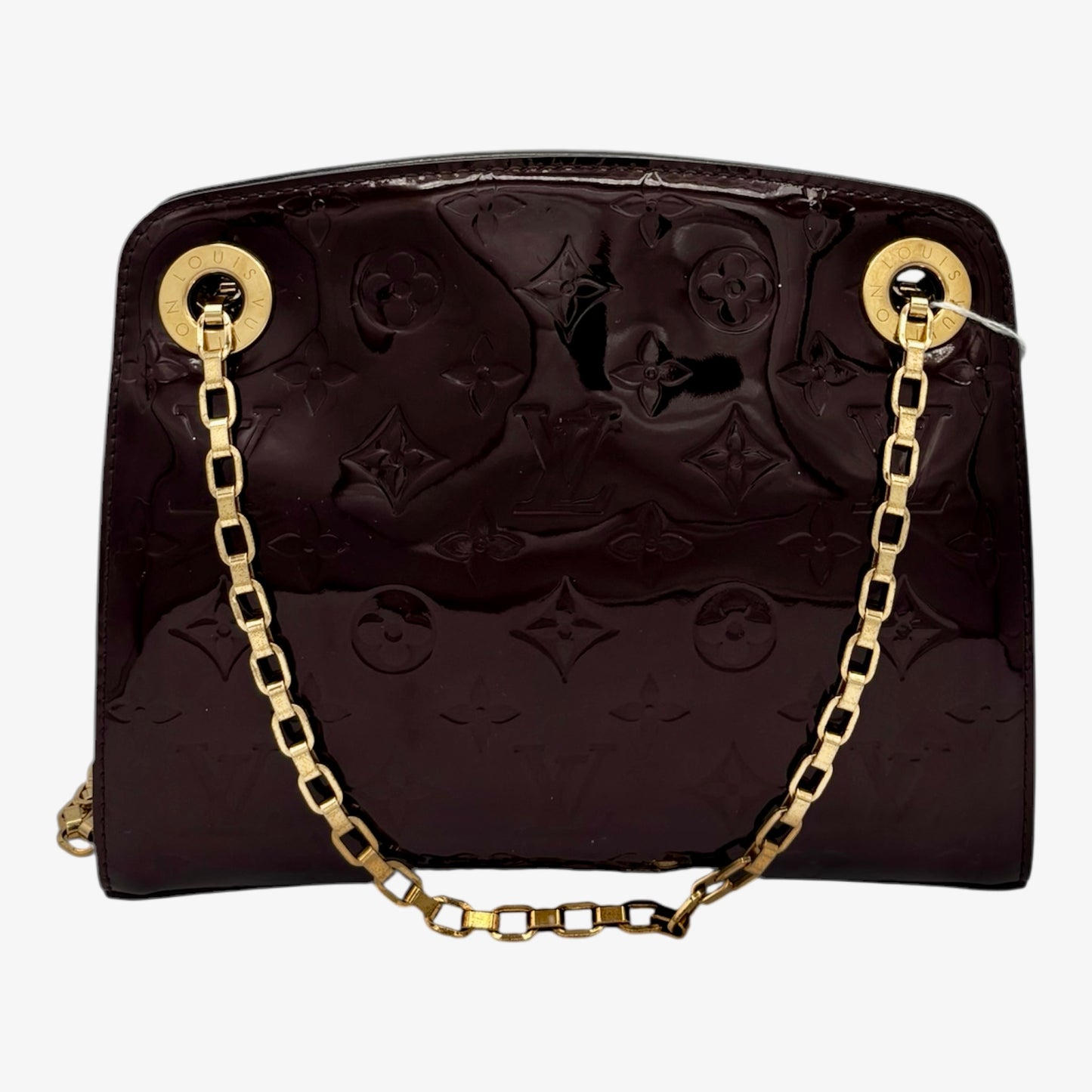Louis Vuitton Monogram Vernis Patent Shoulder Bag- Black with Gold Chain Strap