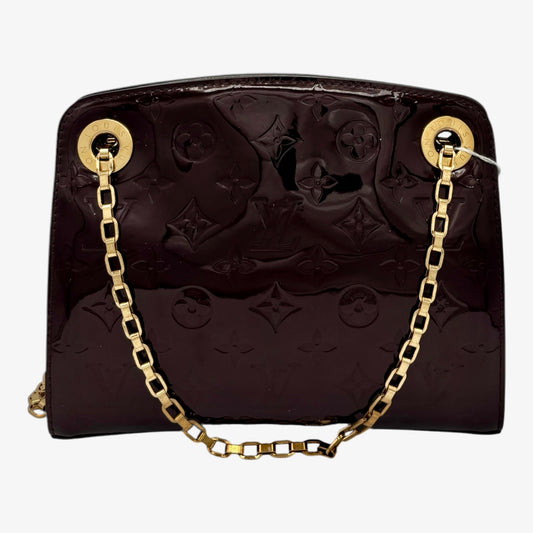 Louis Vuitton Monogram Vernis Patent Shoulder Bag- Black with Gold Chain Strap