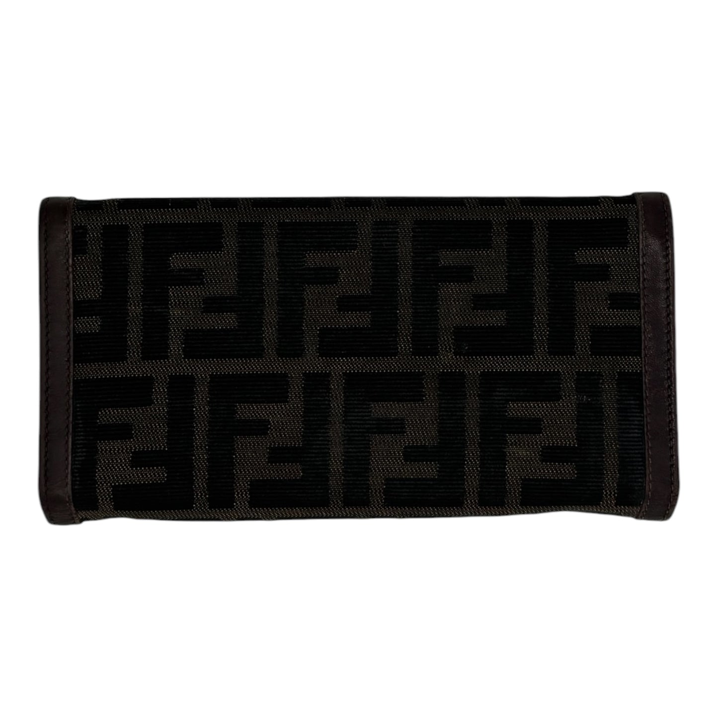 Fendi FF Monogram Continental Wallet- Brown & Black Zucca Canvas