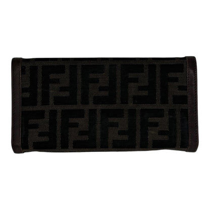 Fendi FF Monogram Continental Wallet- Brown & Black Zucca Canvas