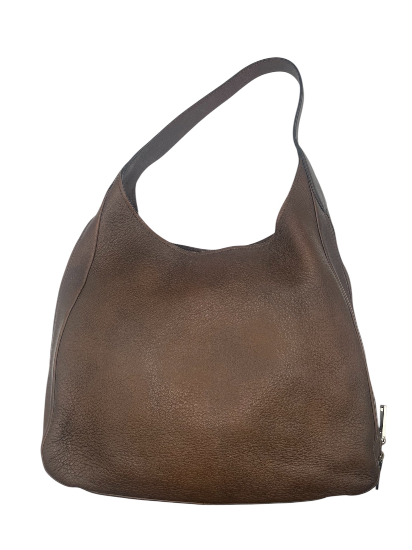 Prada Cervo Zipper HandBag- Brown