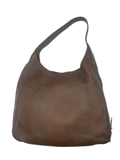 Prada Cervo Zipper HandBag- Brown