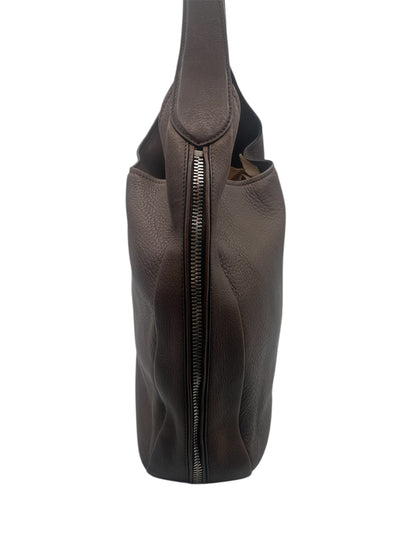 Prada Cervo Zipper HandBag- Brown
