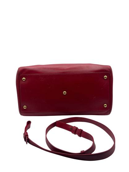 Yves Saint Laurent Cabas Rive Gauche Medium Bowler Bag Red- YSL