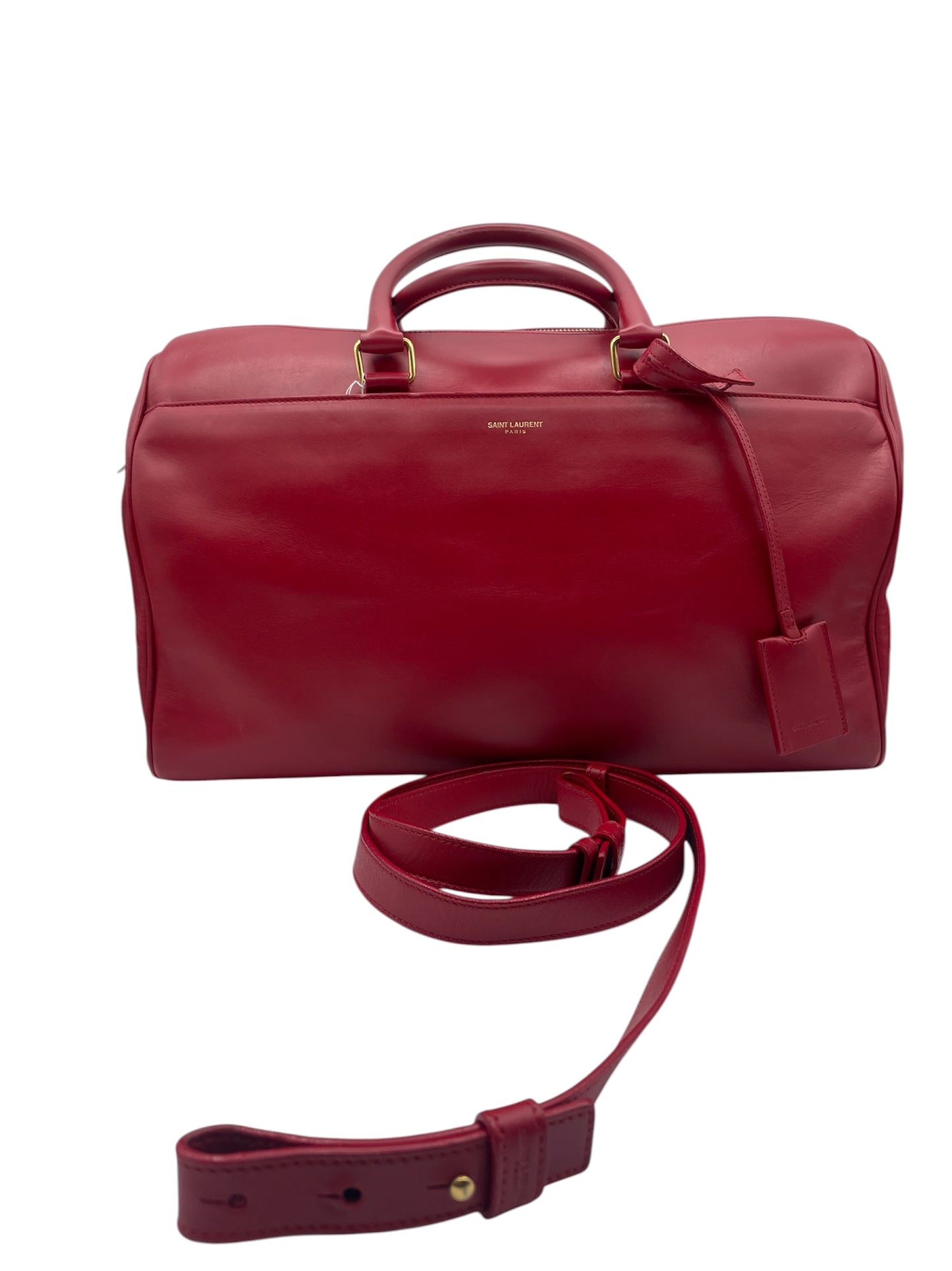 Yves Saint Laurent Cabas Rive Gauche Medium Bowler Bag Red- YSL
