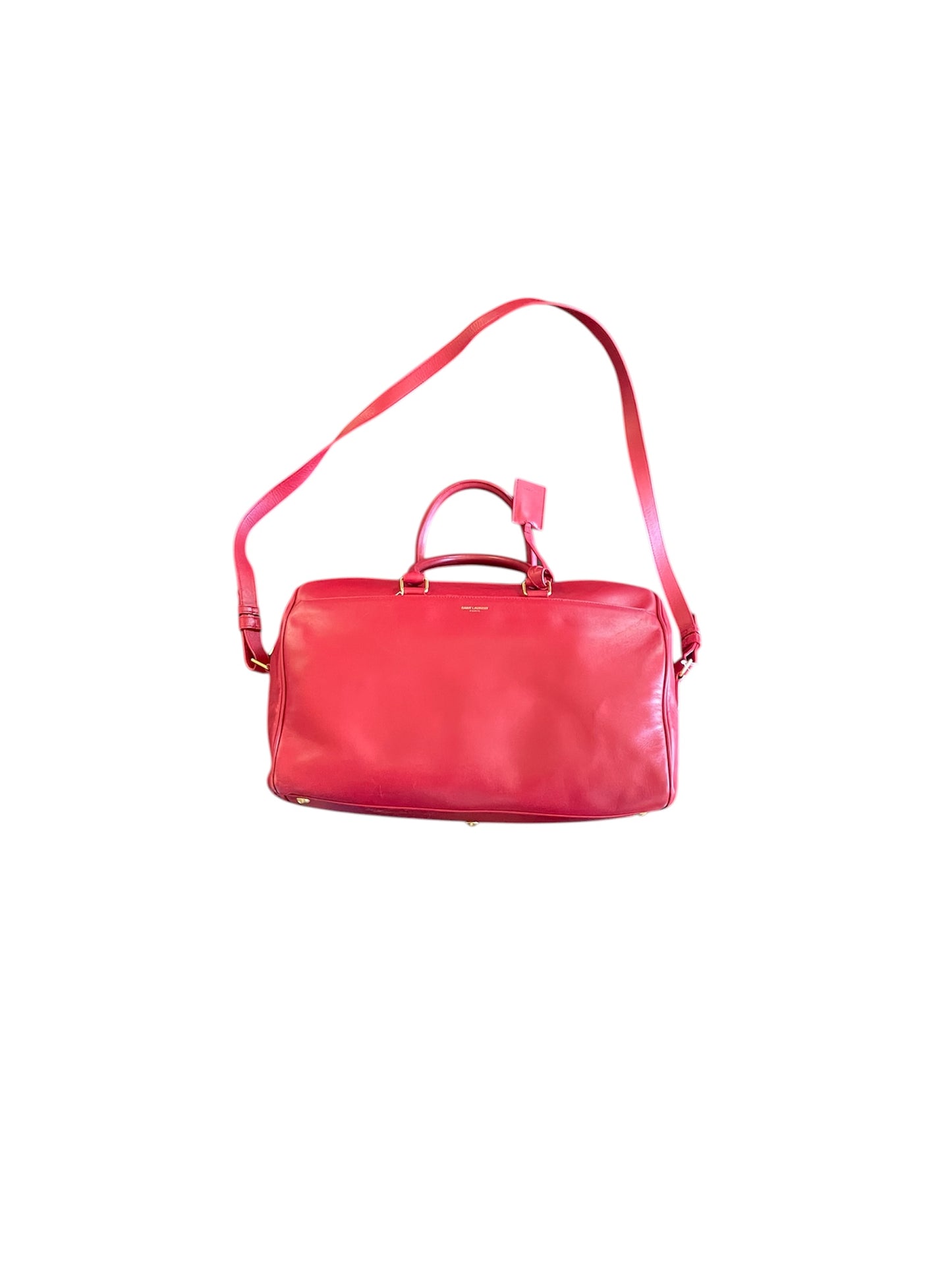 Yves Saint Laurent Cabas Rive Gauche Medium Bowler Bag Red- YSL