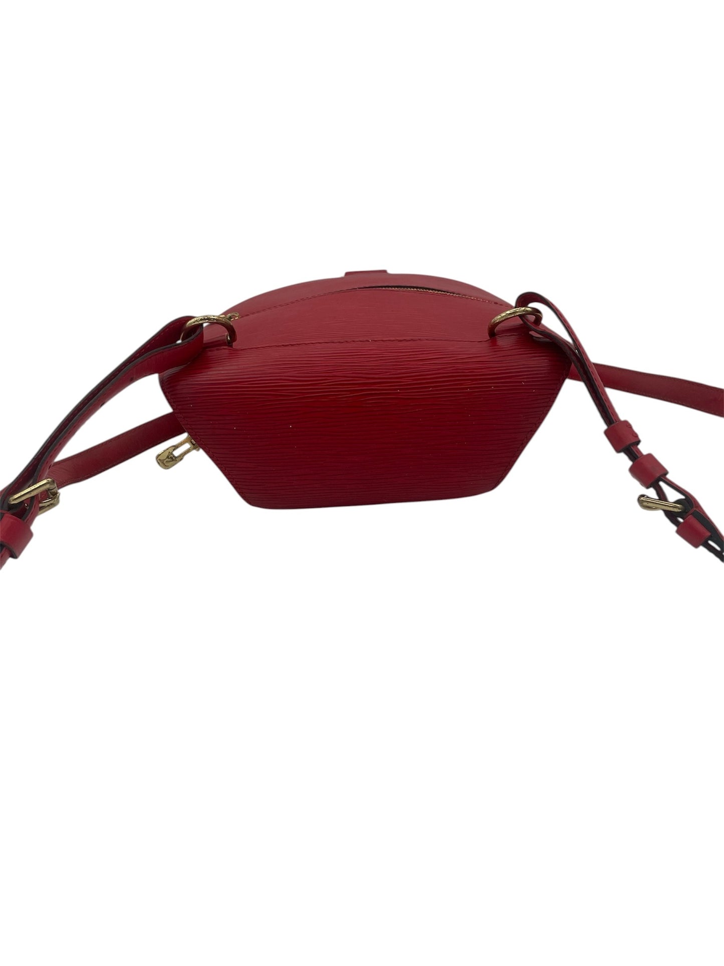 Louis Vuitton Epi Leather Backpack w/ Gold Hardware Mini Daypack Bag- Red
