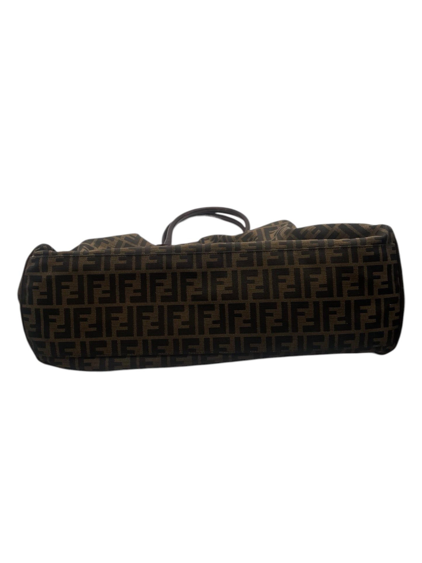 Fendi Zucca Canvas Tote w/ Leather Trim