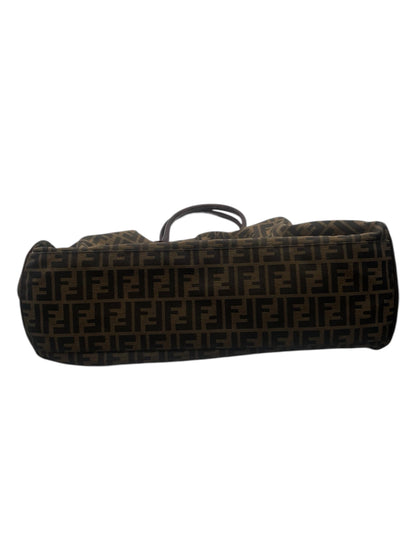 Fendi Zucca Canvas Tote w/ Leather Trim